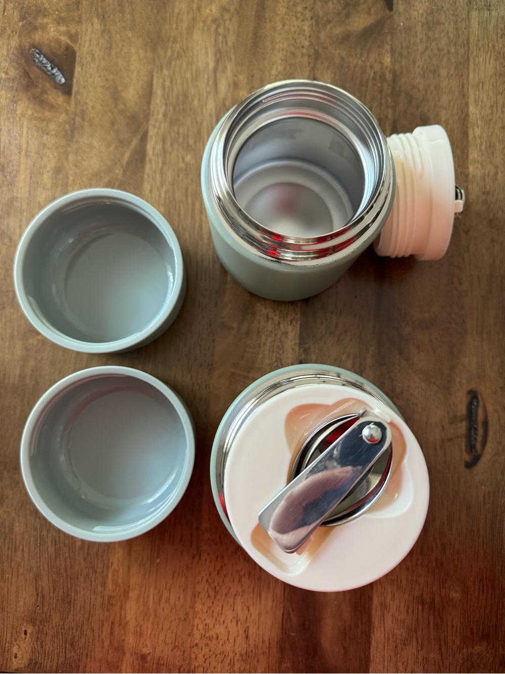 Set of Two 13.5oz Double Walled Stainless Steel Vacuum Food Jar with Spoon - Picture 9 of 11
